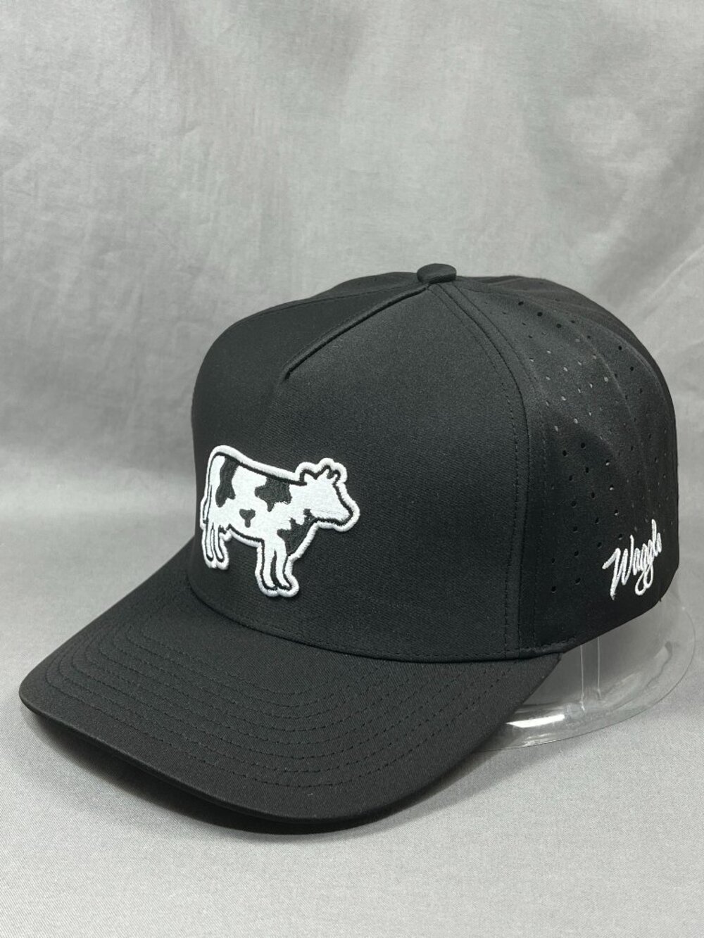 Waggle Golf Legendairy Snapback Hat Black Perforated Performance Adjustable Mens